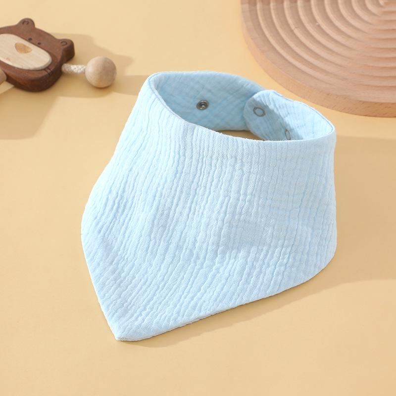 Einfarbiges Baumwollgaze-Baby-Lätzchen, Saugfähig & Schnelltrocknend, Druckknopfverschluss, Nicht klebrig, Klasse A.