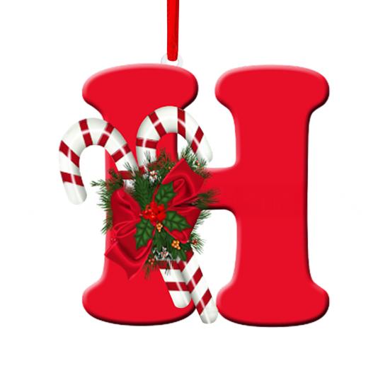 Christmas Acrylic Letter Hanging Decoration Car Rearview Mirror Xmas Tree A to Z Alphabet