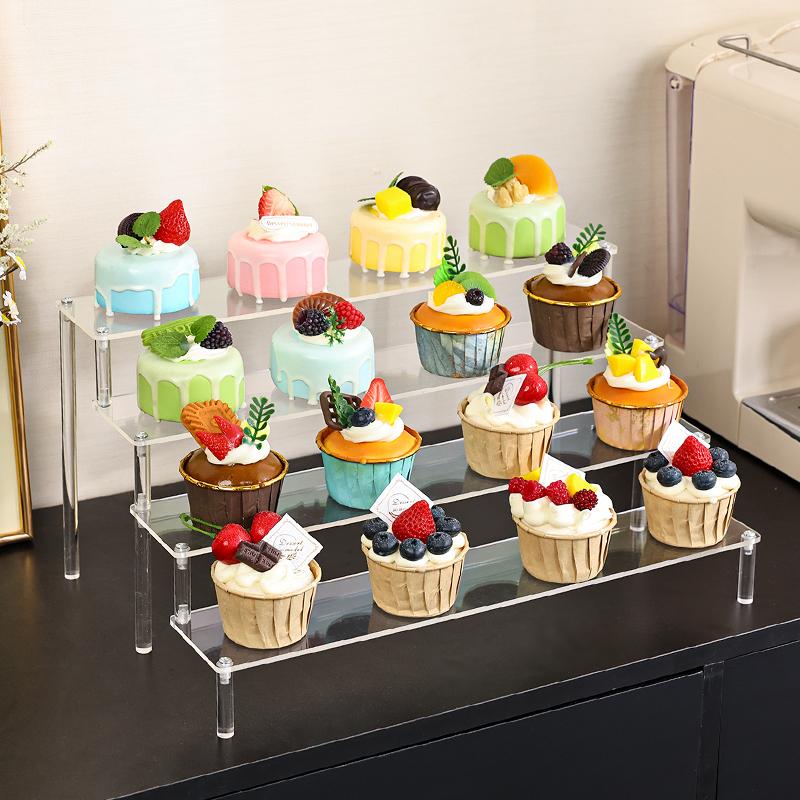 1pc multifunctional acrylic transparent stepped cake stand paper cup cake dessert display stand suitable for parties