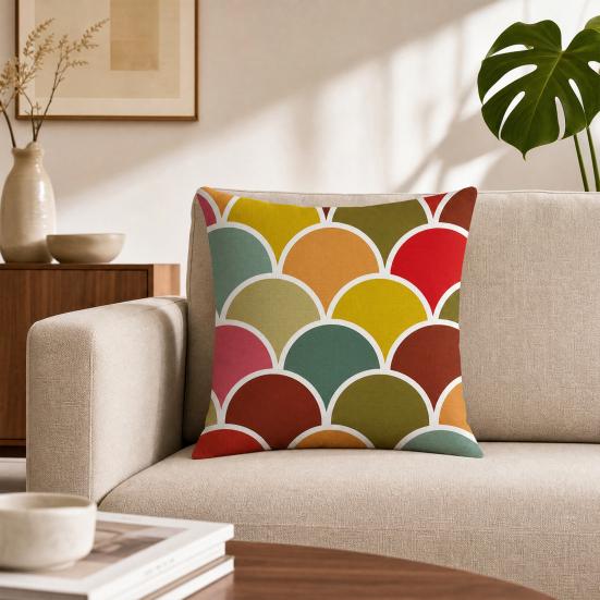 Geometric Print Pillowcase, Breathable All-Season Pillow Cover, Moisture Absorbing Decorative Sofa Cushion Cover,Soft Decorative Cushion Case for Sofa