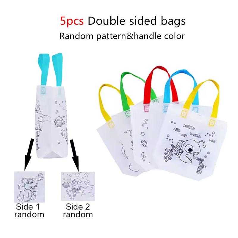 5pcs/set Graffiti Bag Children Drawing Toys Parent-child Interaction Storage Bag Early Education Educational Puzzle Toys TMZ
