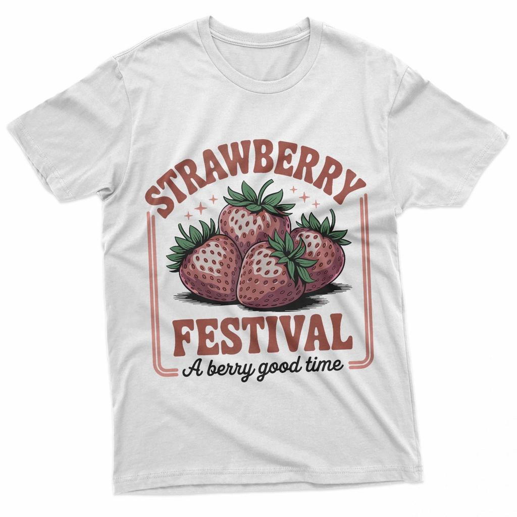 T-Shirt Donna Festival delle Fragole Estate Retrò Frutta Vintage Vibes