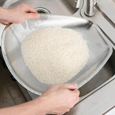 1PC Stainless Steel Colander Strainer Sieve Kitchen Rice Washer Fine Mesh Food Strainers Colander Vegetables Fruits Draining