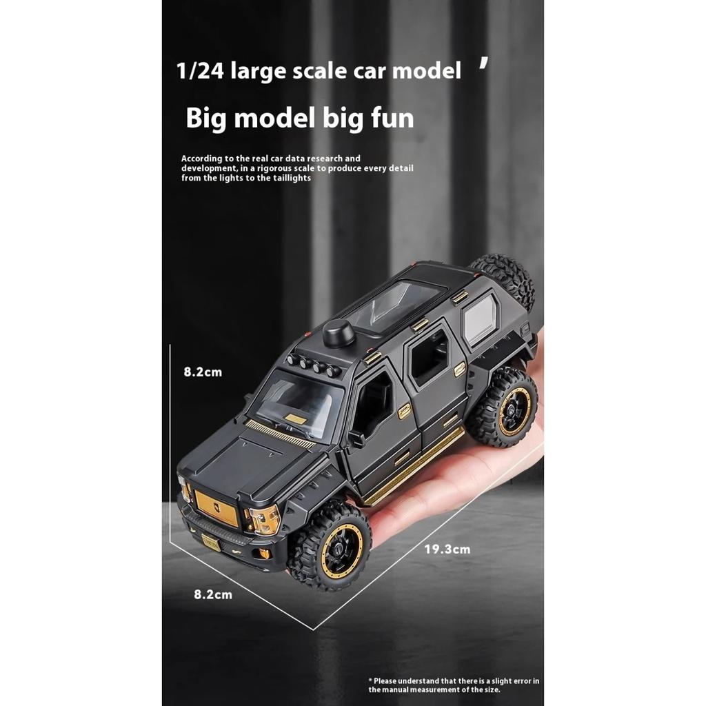 1/24 G.PATTON Off Road Vehicle Alloy Diecast Metal Model Simulation Collect Children's Toy Kids Gift Birthday Present for Boys