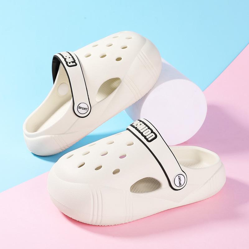 

Baotou дитячі тапочки літні хлопчики та дівчатка круті тапочки дівчата садові туфлі дитячі дитячі туфлі чоловічі 26-27 білий