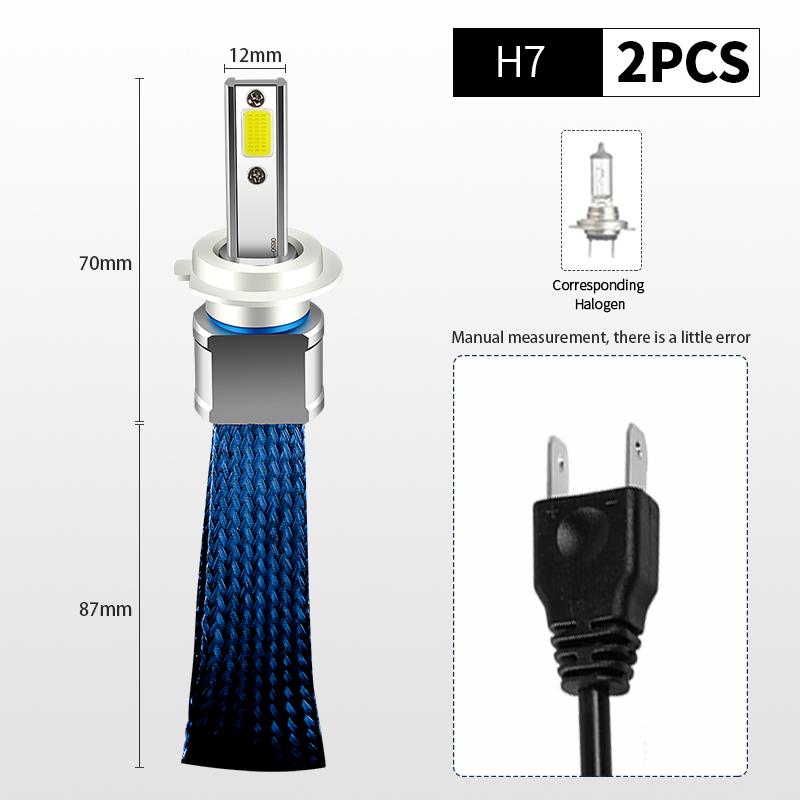 2PCS 12V Canbus Car Lights H4 HB2 H7 Hi/Lo Beam 6000K Fanless White H1 H8 H11 Led Headlight Bulbs 9005 HB3 9006 HB4 Fog Light
