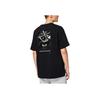 Lining Solid Color Crew Neck Loose Short Sleeve T-Shirt Unisex Tops Black AHSS649-1