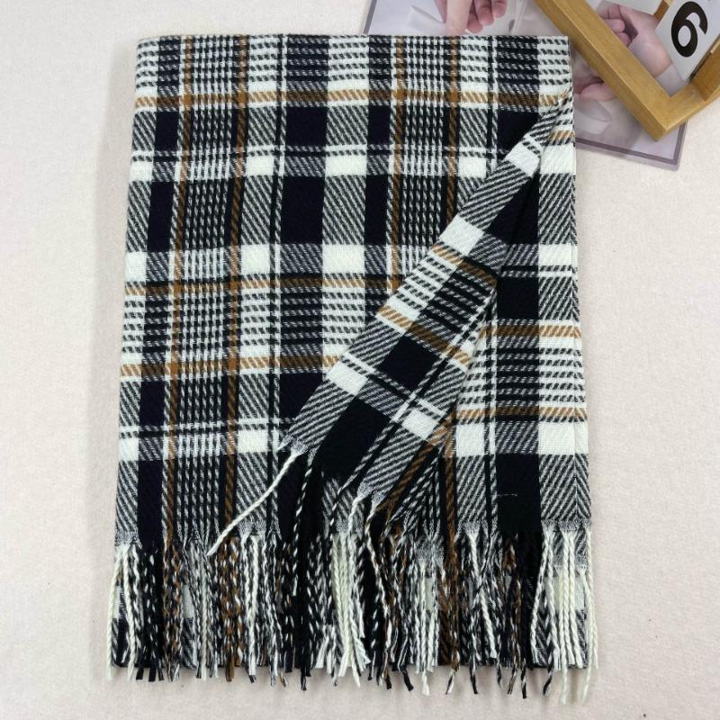 Stylish British Retro Plaid Scarf Women Man Fall Winter Korean Version Iimitation Cashmere Soft Warm Scarves Male Female Muffler