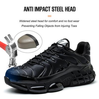 Sicherheitsschuhe Mann für die Arbeit Sicherheitsstiefel Unzerstörbare Bauschuhe Stahlkappe Schutzschuhe für Herren Arbeitsschuhe Anti-Stich-Stiefel