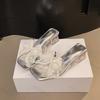 Women's Slippers Sandals Summer 2026 Fashion Jelly High Heel Slippers Pearl Bowknot Sexy Outdoor Beach Shoes Women Shoes