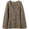 Sancai Women's V-Neck Loose Knit Cardigan