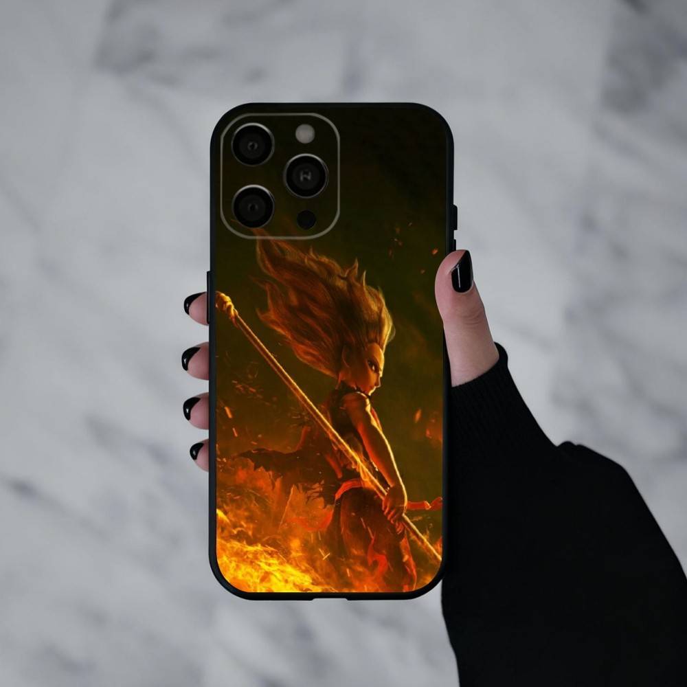 Amusing Film Ne Zha Phone Case For iPhone 17pro,16,15,14,13,12,11 Plus,Pro Max,XS,Soft Silicone Black Cover