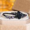 Charm Female Purple Zircon Stone Engagement Ring Set Vintage Black Gold Color Bridal Wedding Bands Party Jewelry For Women