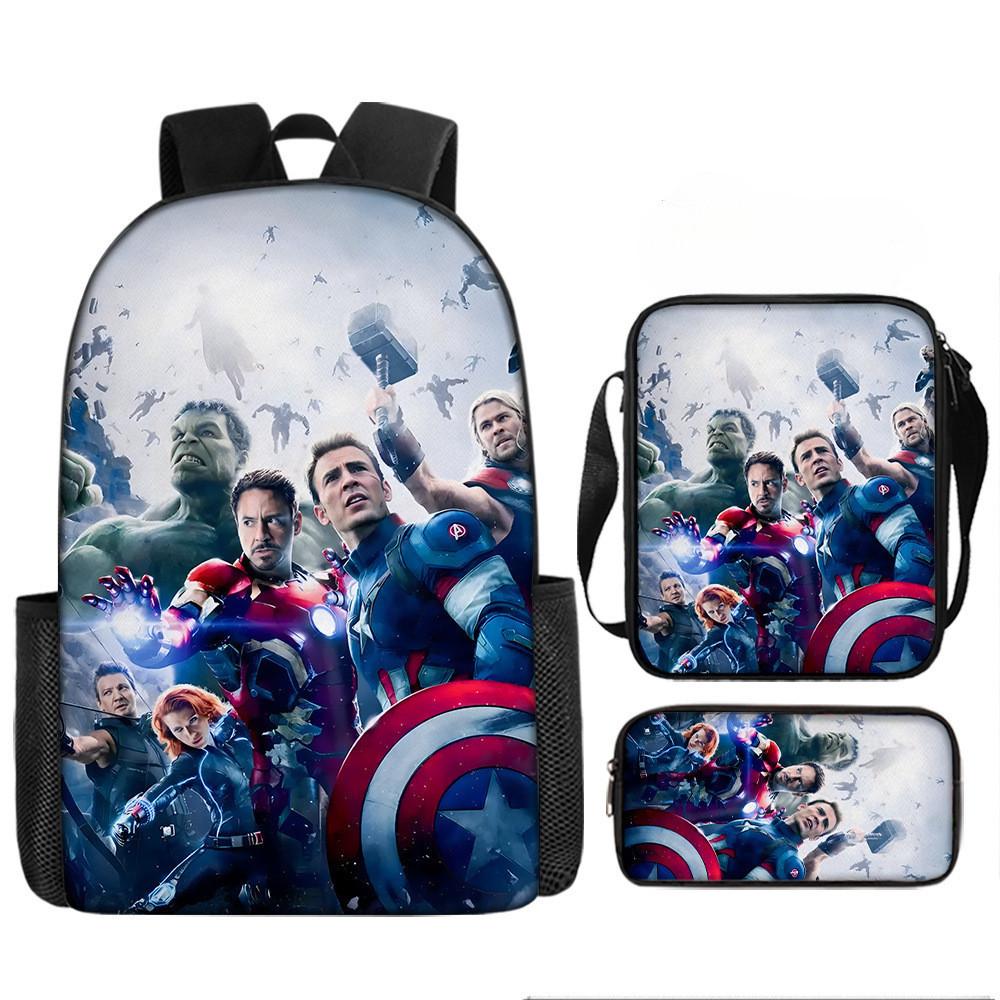 Printed Avengers The Backpack Set Oxford Fabric Pencil Case Essentials School