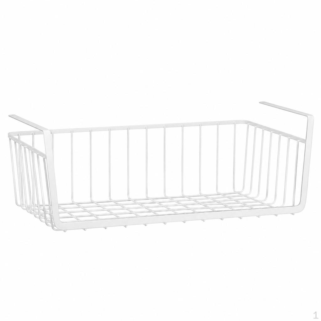 Under Shelf Storage Basket, Metal Wire Organiser, Hanging Basket for Kitchen, Cupboard,