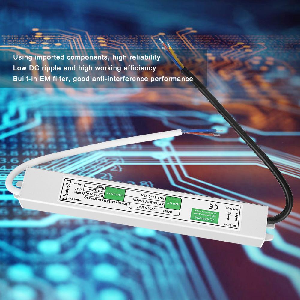 12V 30W LED Wasserdichtes Schaltnetzteil Outdoor Wasserdichter LED-Treiber Elektrische Teile
