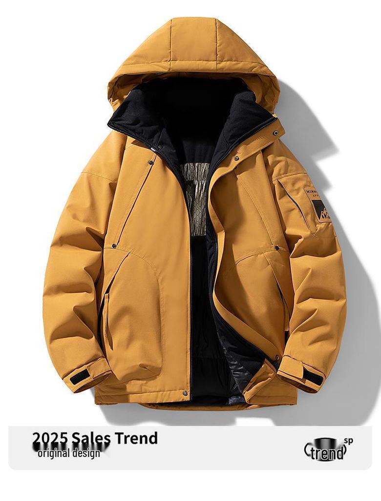 Herren 2025 Herbst/Winter Lässige Lockere Baumwolljacke - Warme Arbeitskleidung & Dicke Skijacke