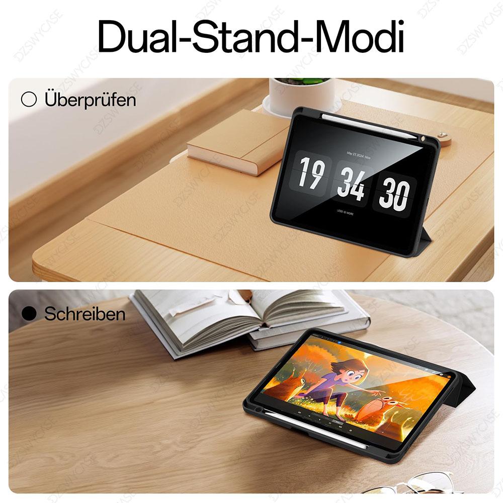 Silicone Case for Pad 7/7 Pro, For Pad 8/8 Pro 11.2 Inch, with Pencil Holder, Trifold Stand Cover, Auto Sleep/Wake