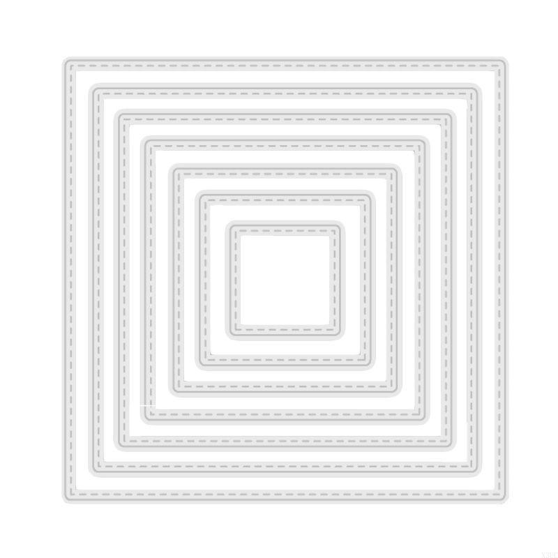 

Delicate Square Frame Metal Cutting Dies Nested Die Cuts Embossing Script Dies for DIY Scrapbooking Diary Embellishments X3UC серебряный