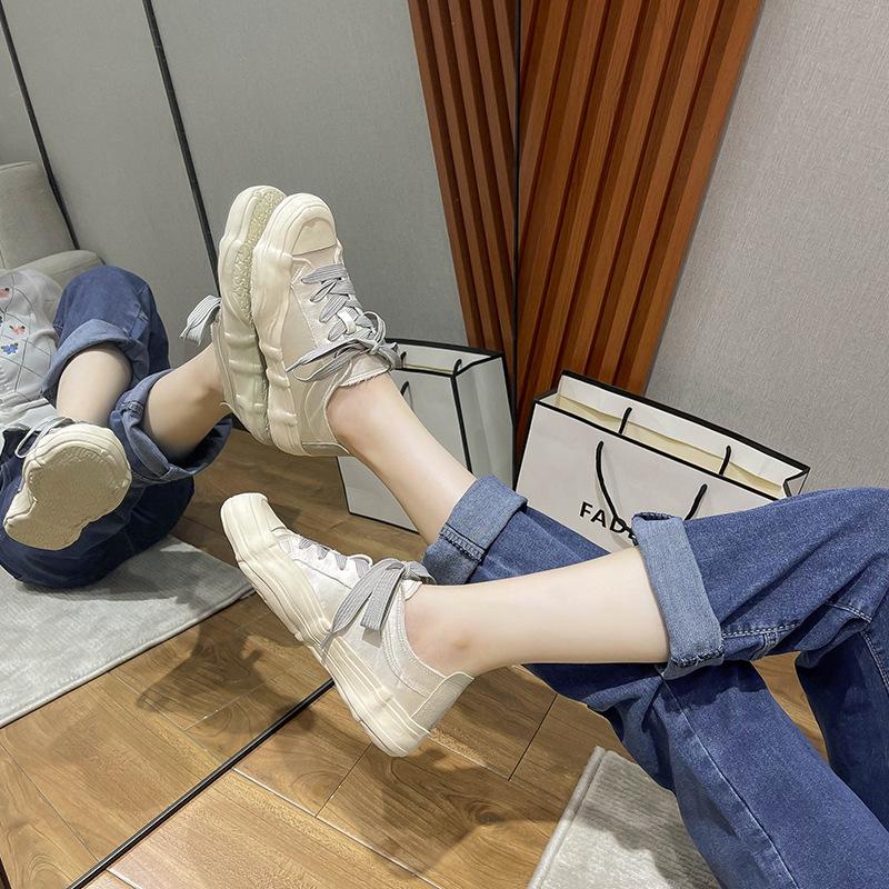 Fashion Half Slippers Woman Silk Breathable Shoes Women Thick Sole Casual Shoes Sneakers Shoes for Women 2025 Zapatos De Mujer