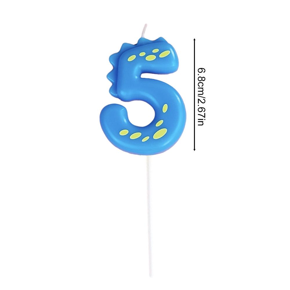Baby Dinosaur Digital Birthday Candle Smokeless 0-9 Year Old Cute Candy Color Digital Candle Wholesale