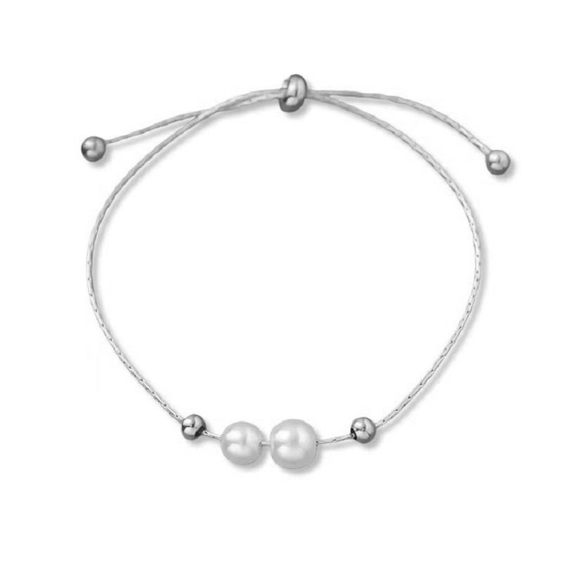 

bracelet 1PC high-end and adjustable bracelet best friend simple jewelry fashionable imitation pearl niche design and versatile for women Jewelry срібний