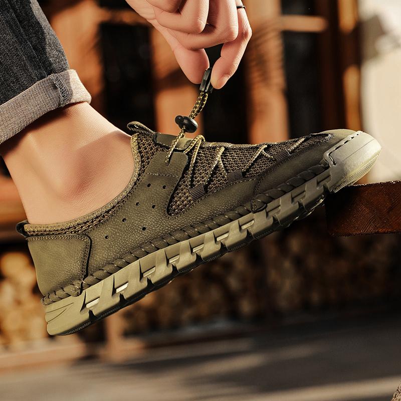 Summer Men's Mesh Shoes Breathable Hollow Outdoor Sneakers Men's Non-Slip Shoes