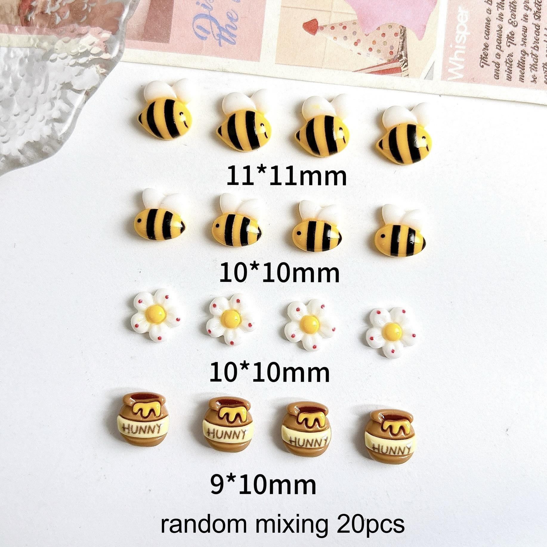 

20/60pcs Honey Jar Resin Charms Suitable for DIY Nail Art, Jewelry Making, Crafts - Bee-Themed Decorations with Honey Jars