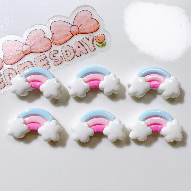 30 Pcs New Lovely Mini Kawaii Cartoon Clouds, Rainbows Resin Diy Jewellery Manicure Hairpin Accessories Decorate A70