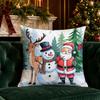 Christmas Cute Throw Pillow Covers Pattern Cushion Cover Suitable for Sofa Bedroom Car Pillow Cover