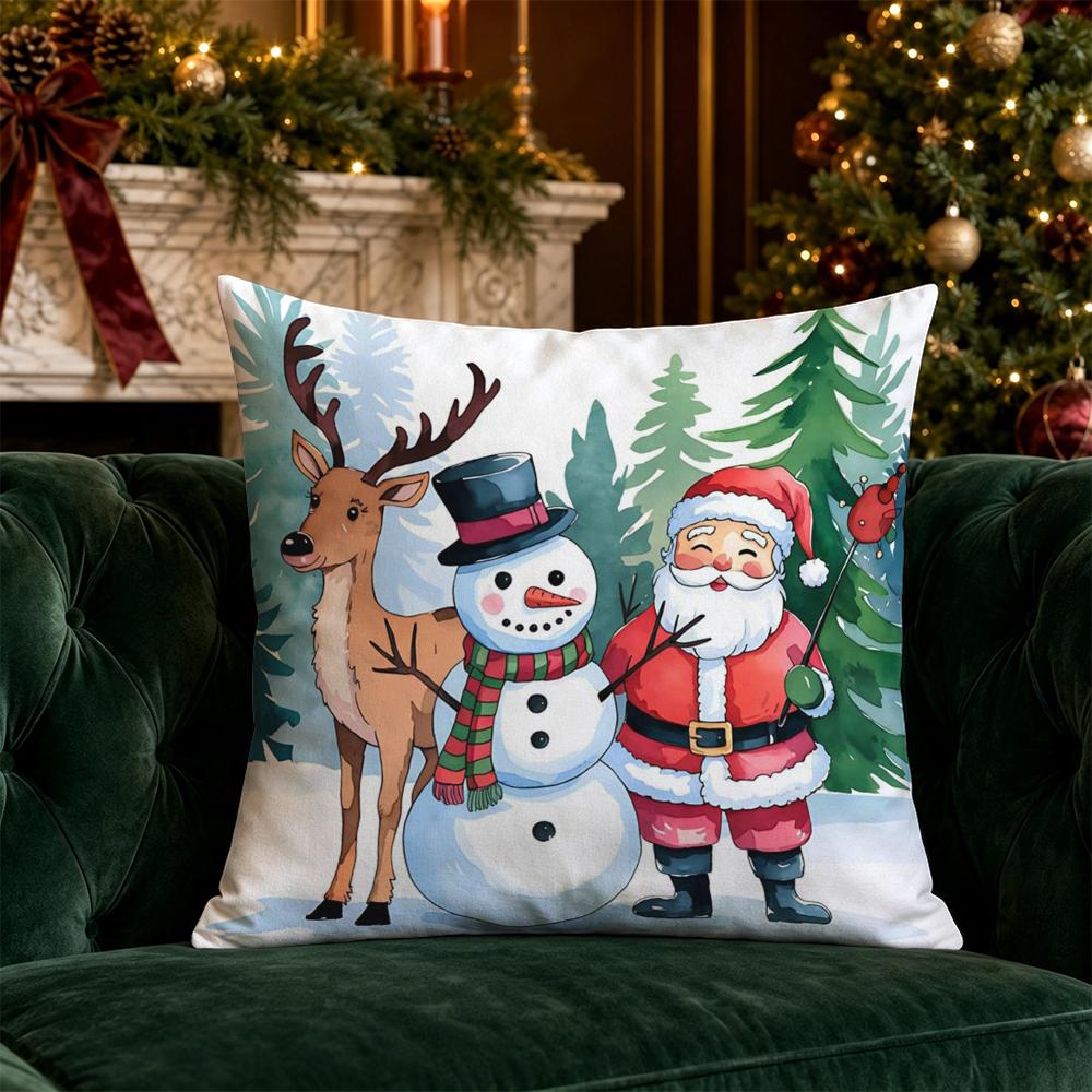 Christmas Cute Throw Pillow Covers Pattern Cushion Cover Suitable for Sofa Bedroom Car Pillow Cover