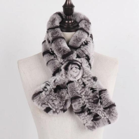 Winter Women Real Rex Rabbit Fur Scarf Natural Warm Soft Rex Rabbit Fur Muffler Lady Genuine Rex Rabbit Fur Scarves