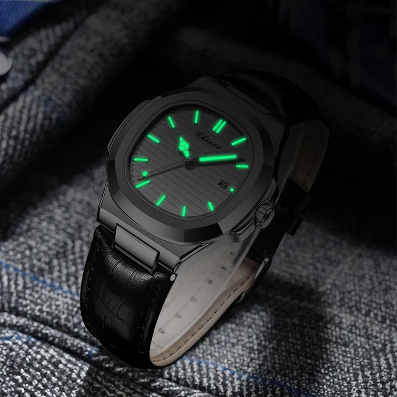 CHENXI New Luxury Business Man Wristwatch Waterproof Luminous Date Watch For Men Quartz Clock Leather Men's Watches Reloj