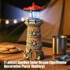 Garden Solar Sea Tower Figure with Ocean Theme Body and Lighted Top for Outdoor Yard Display Piece Space Area, Approx. 10.63 In Tall