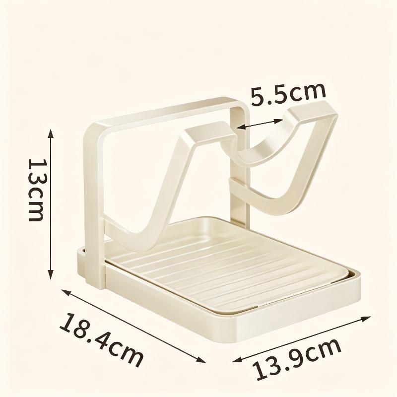 Étagère de rangement pour couvercles de casserole Organisateur de plan de travail de cuisine Organisateur de couvercles de casserole sur le comptoir Avec bac d'égouttement amovible Cuillère Cuisine Pour couvercles