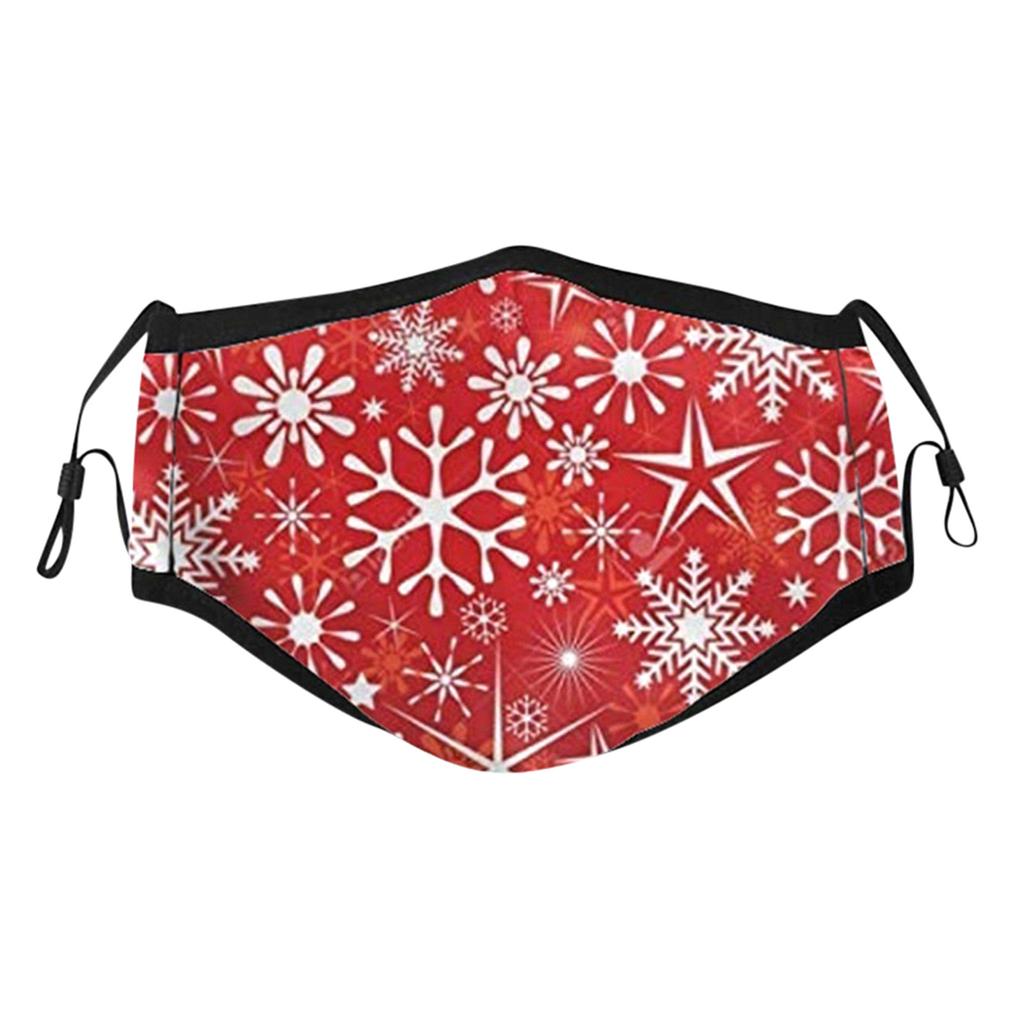 Activated Carbon Outdoor Mouth Christmas Print Face Mask  Mask