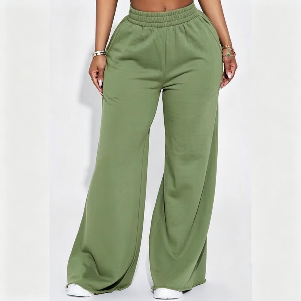 Pantaloni della tuta casual da donna a vestibilità larga con elastico in vita per yoga e uso quotidiano