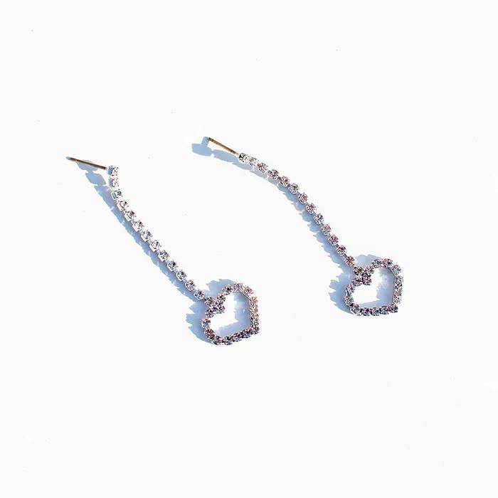 Heart Bling Long Earring