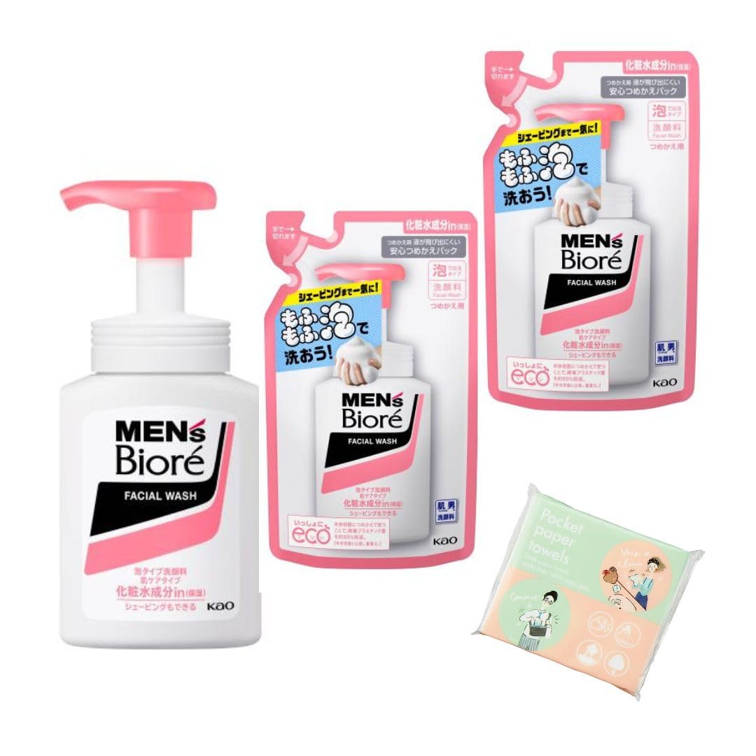 

Biore Face Wash Foam Type Facial Cleanser Deep Moist 150 мл Refill 130 мл x 2 130 мл для мужчин + [бонус включен]