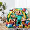 Custom Name Cocomelon Theme Printed Blanket - Perfect for Couch, Bed, Travel & Outdoor Use | Machine Washable, Cozy & Durable.