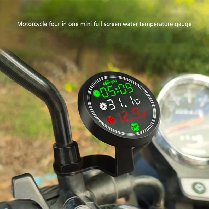 Electronic Timer Time Thermometer Voltmeter 4 In 1 Waterproof Digital Display