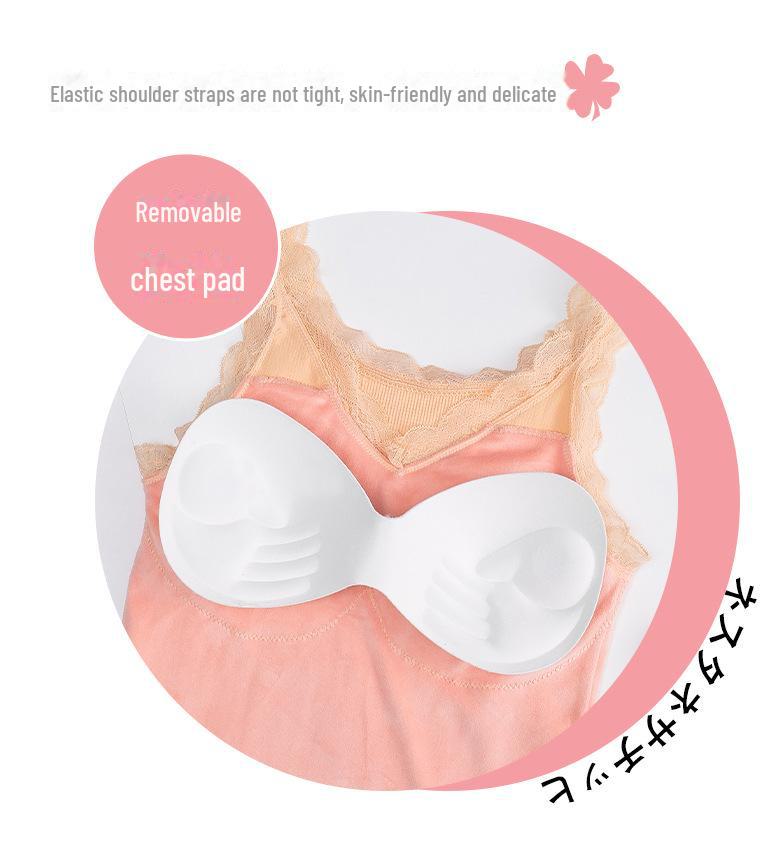 Damski gruby termiczny podkoszulek na ramiączkach z koronki - Rozmiar plus, wzór Misia Wróżki