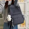 Schultasche Vintage Hong Kong Stil Karierter Rucksack High-School-Schüler Leichter College-Stil Schultasche Damen Leichter Rucksack
