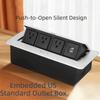 Aluminum Panel Desk Socket EU Socket Desktop Outlet With Cable Plug Hidden Socket  Kitchen Counter