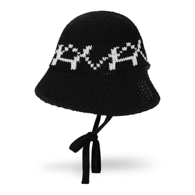 VARZAR VA Digital Logo Cozy Knit Bonnet Hat Black/White