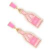 European and American new fashion personality cute wine bottle dripping oil alloy earrings creative design letter inlaid pearl earrings