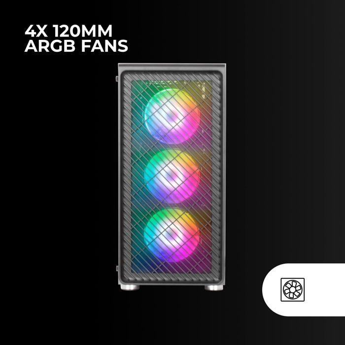 Boîtier PC - Mars Gaming - MC-F - 4 Ventilateurs ARGB - Verre Trempé - Refroidissement Liquide