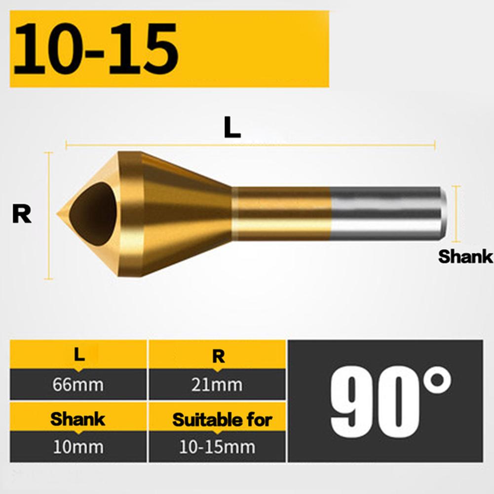 

1 шт., зенковка из быстрорежущей стали с титановым покрытием и сверло для снятия заусенцев, инструменты для резки конических отверстий 10-15