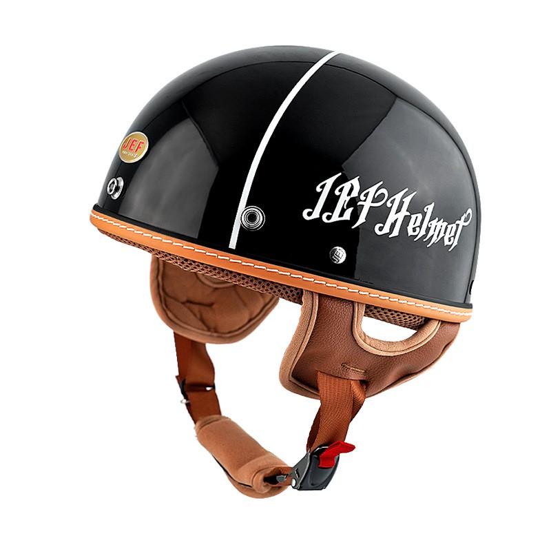 Vintage-Style Half Face Motorcycle Helmet Scooter Electric Bike Riders - 3C Certified ABS Safety Men Women