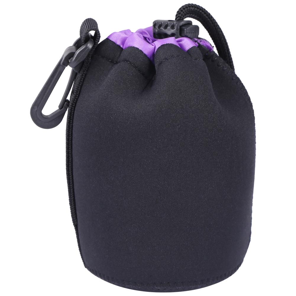 Neoprene SLR Camera Lens Pouch Case Drawstring Shockproof Soft Protective Bag